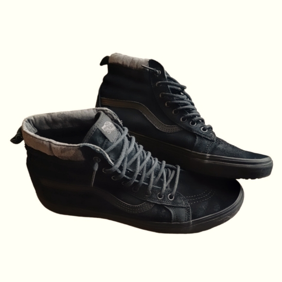 Vans Shoes Vans Sk8 Hi Mte Scotchguard Black Suede With Gray Camo